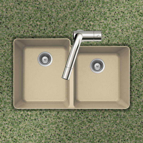 Houzer Quartztone W Single Bowl Granite DropIn Kitchen Sink with 5